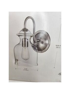 Brushed Nickel 1 Light Wall Sconce Clear Glass Shade